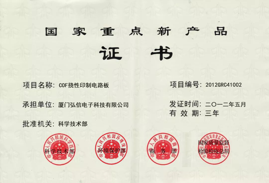 國家重點(diǎn)新產(chǎn)品證書
